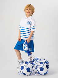 Футболка-поло, цвет: белый-голубой, артикул: PKBCT01-WQ