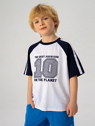 Футболка, цвет: белый-синий, артикул: PKBCT04-WM