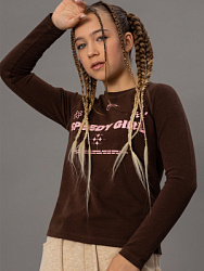 Лонгслив, цвет: коричневый, артикул: OJGCL07-T4