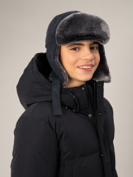 Ушанка, цвет: т.серый, артикул: BHAT-3013-3A