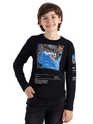 Лонгслив, цвет: черный, артикул: KJBCL07-99