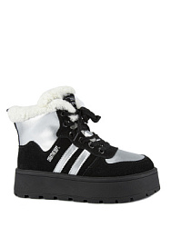 Сапоги, цвет: черный-серебро, артикул: 64318ш-1