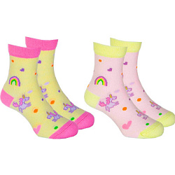 Носки, цвет: розовый-желтый, артикул: AKGAS01-YX