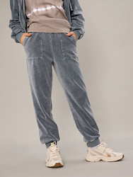 Брюки велюровые, цвет: серый, артикул: OJGCP08-91